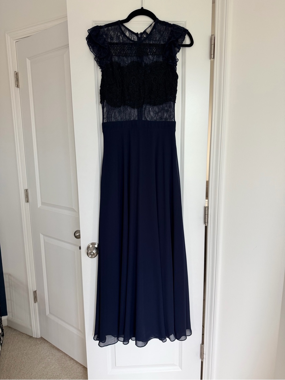 ASOS Navy & Black Lace Bodice Maxi Dress
